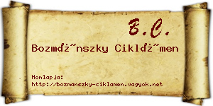 Bozmánszky Ciklámen névjegykártya